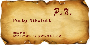 Pesty Nikolett névjegykártya